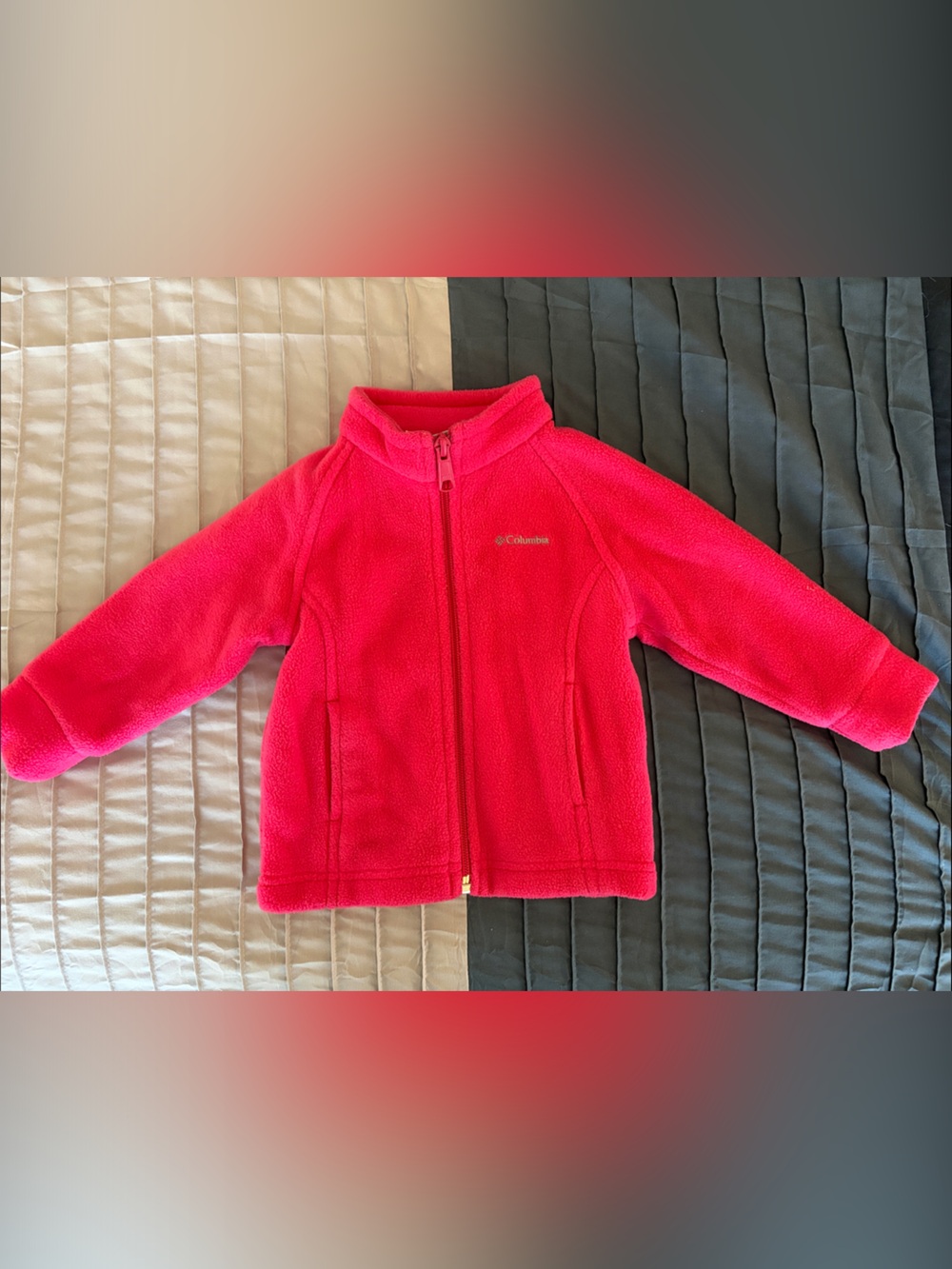 Columbia Bright Pink Baby Full-Zip Fleece Jacket